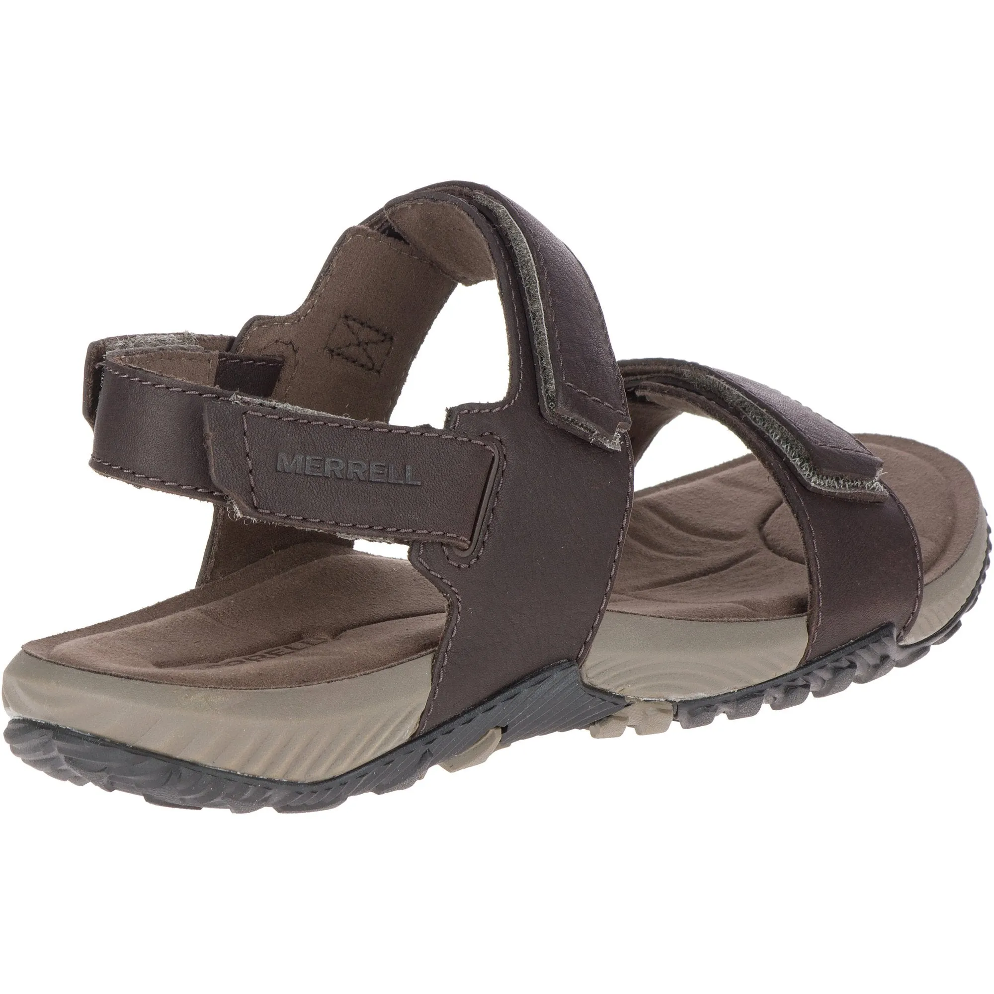 Merrell Mens Terrant Backstrap Leather Brown Sandal