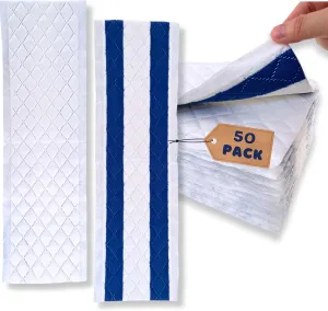 Microfiber Disposable Mop Pad for All 16-18'' Hook & Loop System Mop, Wet Dry Cleaning Pad Compatible with Bona,Rubbermaid,Turbo,Norwex (50 Pack)