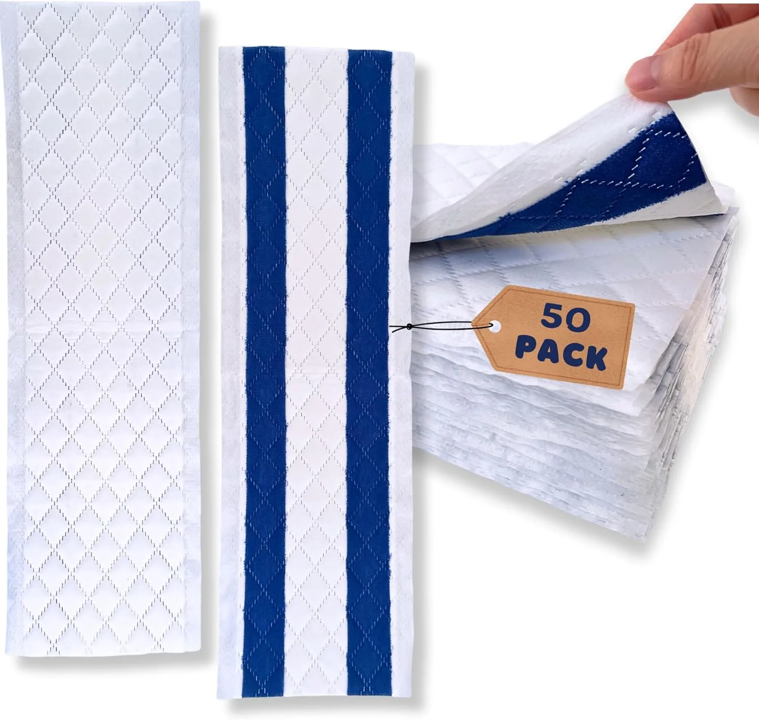 Microfiber Disposable Mop Pad for All 16-18'' Hook & Loop System Mop, Wet Dry Cleaning Pad Compatible with Bona,Rubbermaid,Turbo,Norwex (50 Pack)