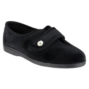 Mirak Andrea Touch Fastening Slipper Black