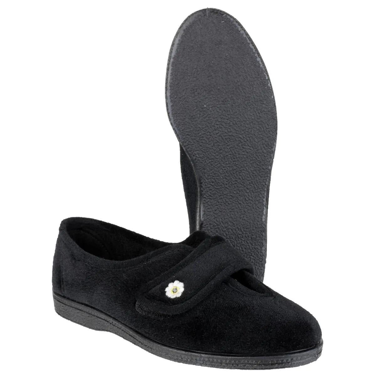 Mirak Andrea Touch Fastening Slipper Black