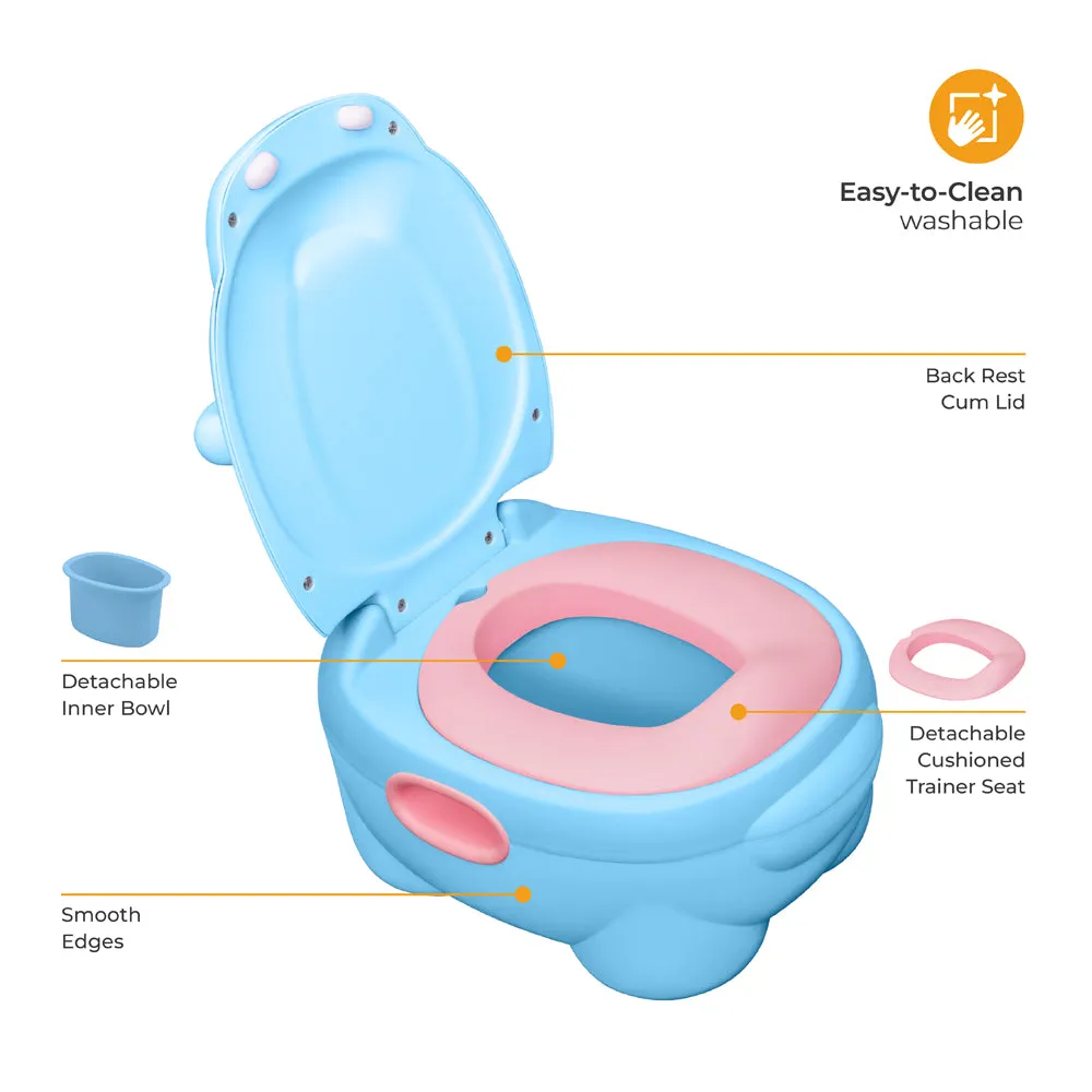 Moon -  Baby Potty Hippo With Pu Cushion - Blue