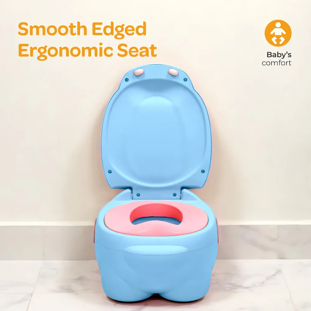Moon -  Baby Potty Hippo With Pu Cushion - Blue