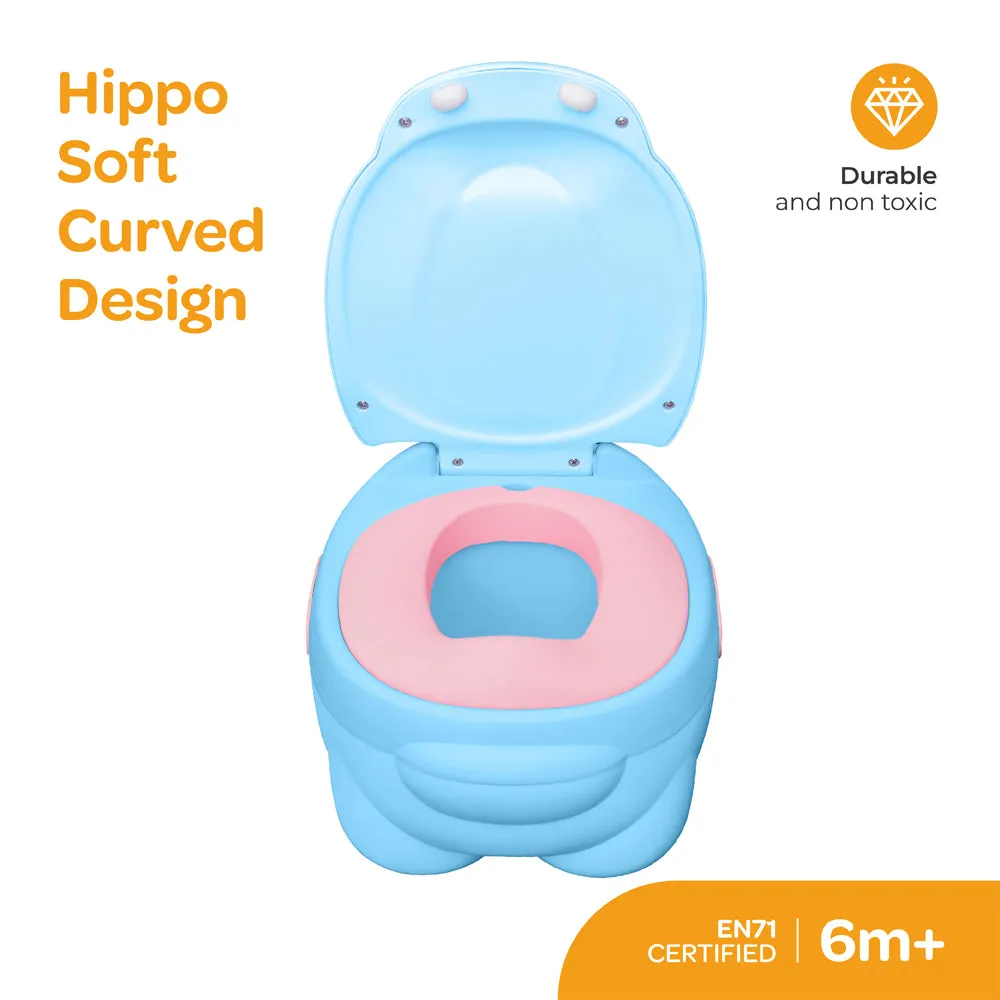 Moon -  Baby Potty Hippo With Pu Cushion - Blue