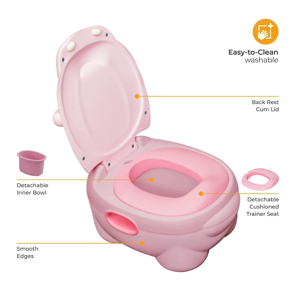 Moon -  Baby Potty Hippo With Pu Cushion - Pink