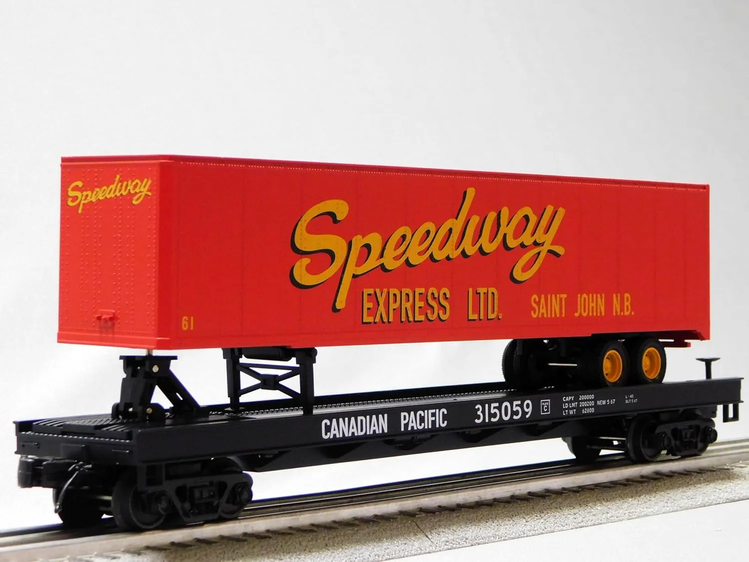 MTH Premier Canadian Pacific Flat CAR W/Trailer O Gauge 20-95642-315059