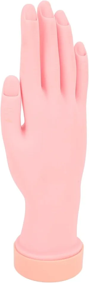 Nail Practice Hand Model, Embedded Nail Grooves, Bendable Nails Tips Art Trainer Hand for Props Displaying