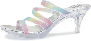 NBUUNBU Clear Heels for Women Silver Black Heels Little Platform Sexy High Heels Sandals Stiletto Kitten Open Toe Dress Shoes Comfortable Double Transparent Strap Heeled Sandals Mule