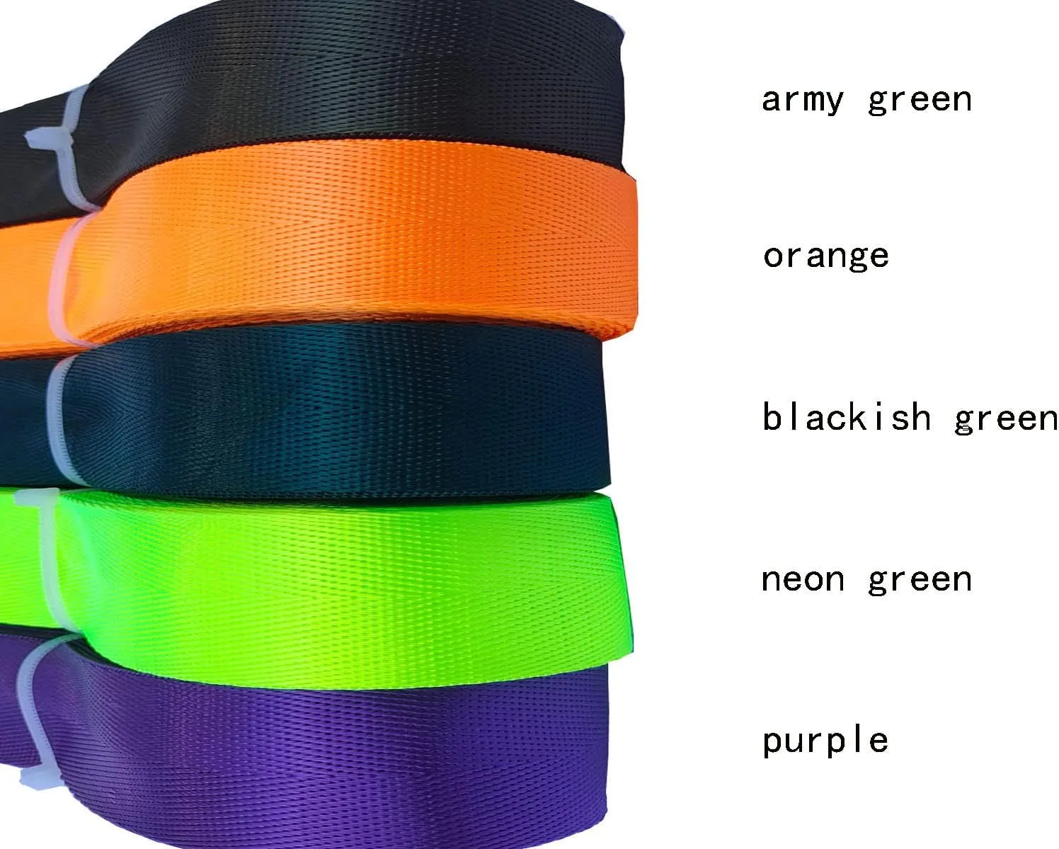 Nylon Webbing 1 Inch 1.5 Inch Durable Flat Nylon Strap Belt Mixed Color for Backpack,Cargo Strap,Pet Leash or Collar,Gardening,Craft
