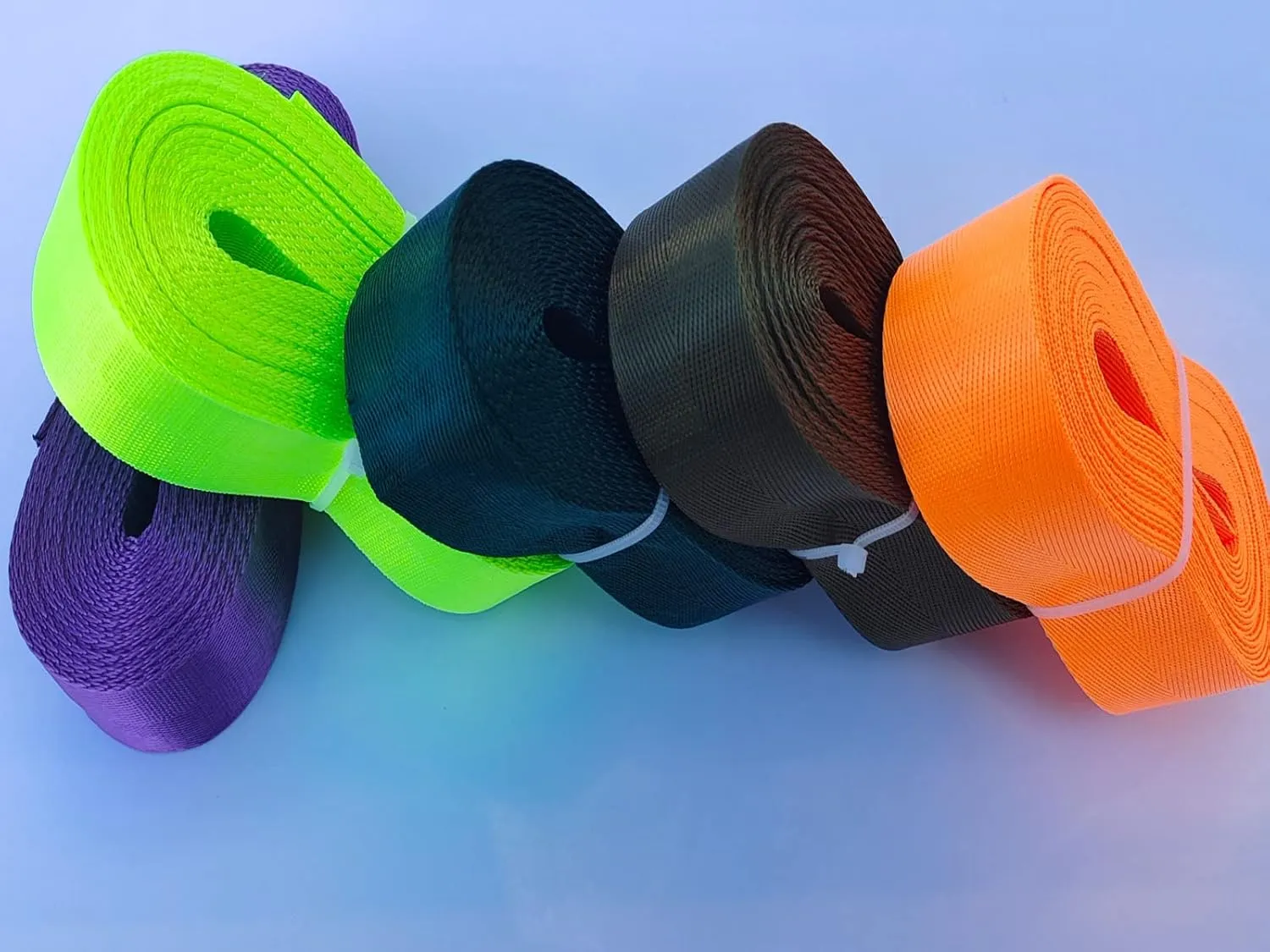 Nylon Webbing 1 Inch 1.5 Inch Durable Flat Nylon Strap Belt Mixed Color for Backpack,Cargo Strap,Pet Leash or Collar,Gardening,Craft