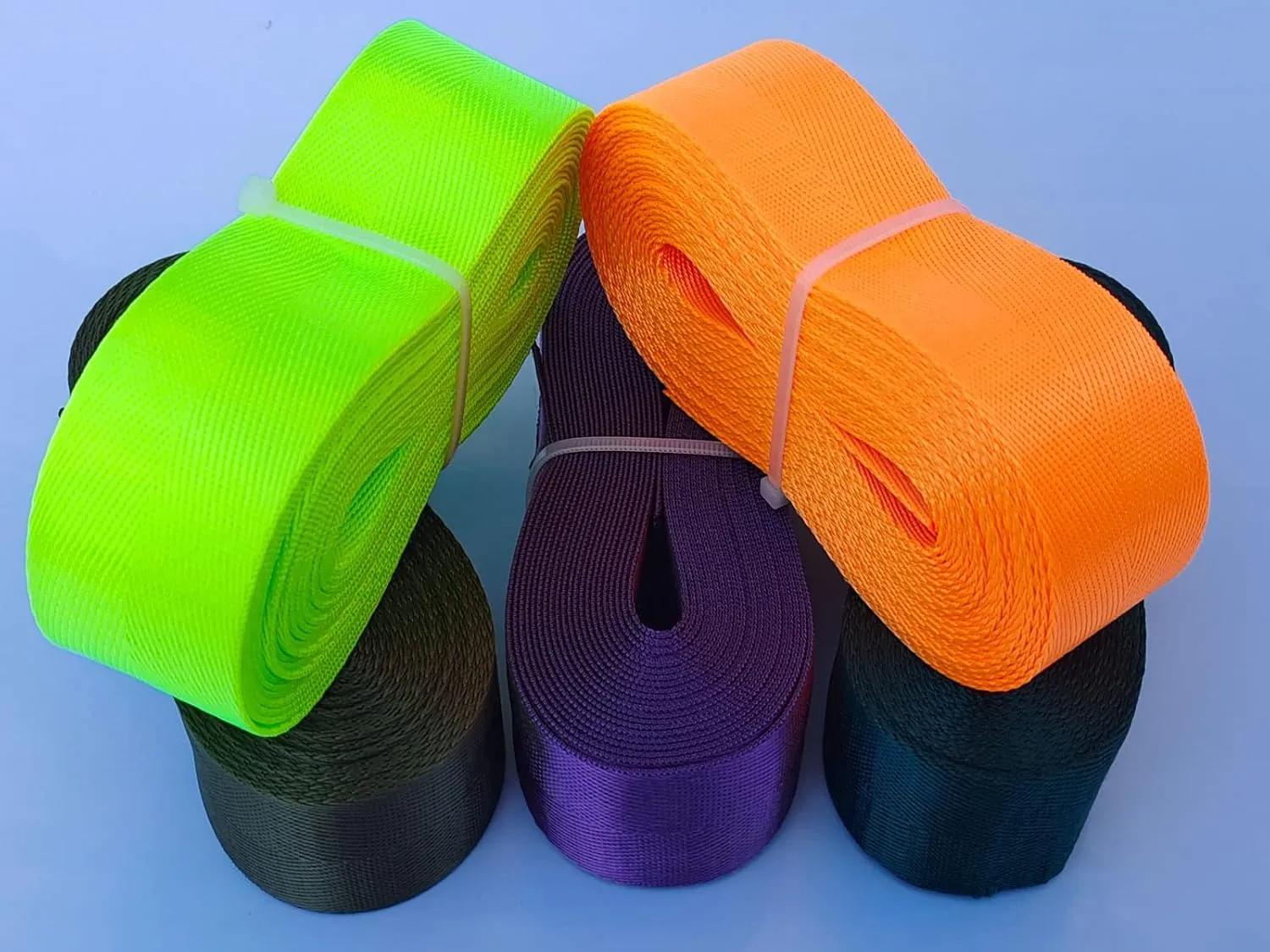 Nylon Webbing 1 Inch 1.5 Inch Durable Flat Nylon Strap Belt Mixed Color for Backpack,Cargo Strap,Pet Leash or Collar,Gardening,Craft