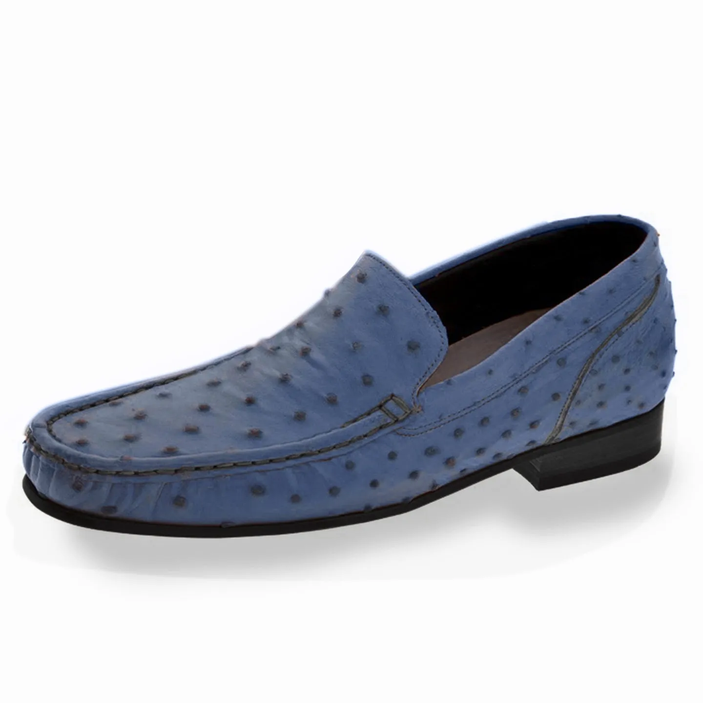 Obeeze Handmade Blue Ostrich Leather Loafer