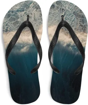 Ocean Waves Photo Flops - Ocean Surf Unisex Mens Womens Flip Flops for Beach Pool Shower