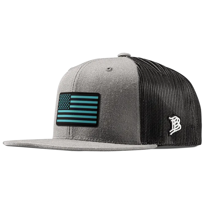 Old Glory Turquoise Flat Trucker