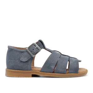 Open toe sandal with buckle closure