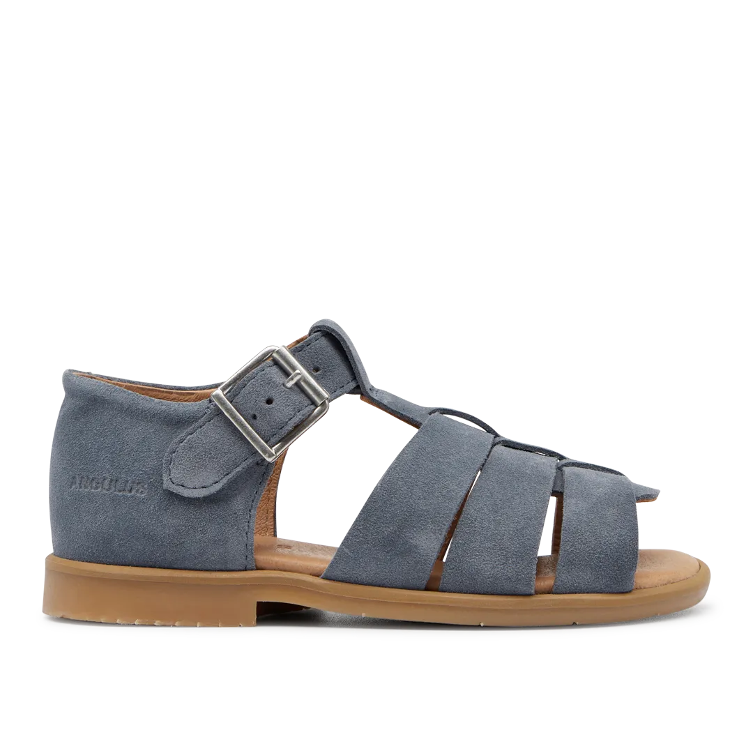 Open toe sandal with buckle closure