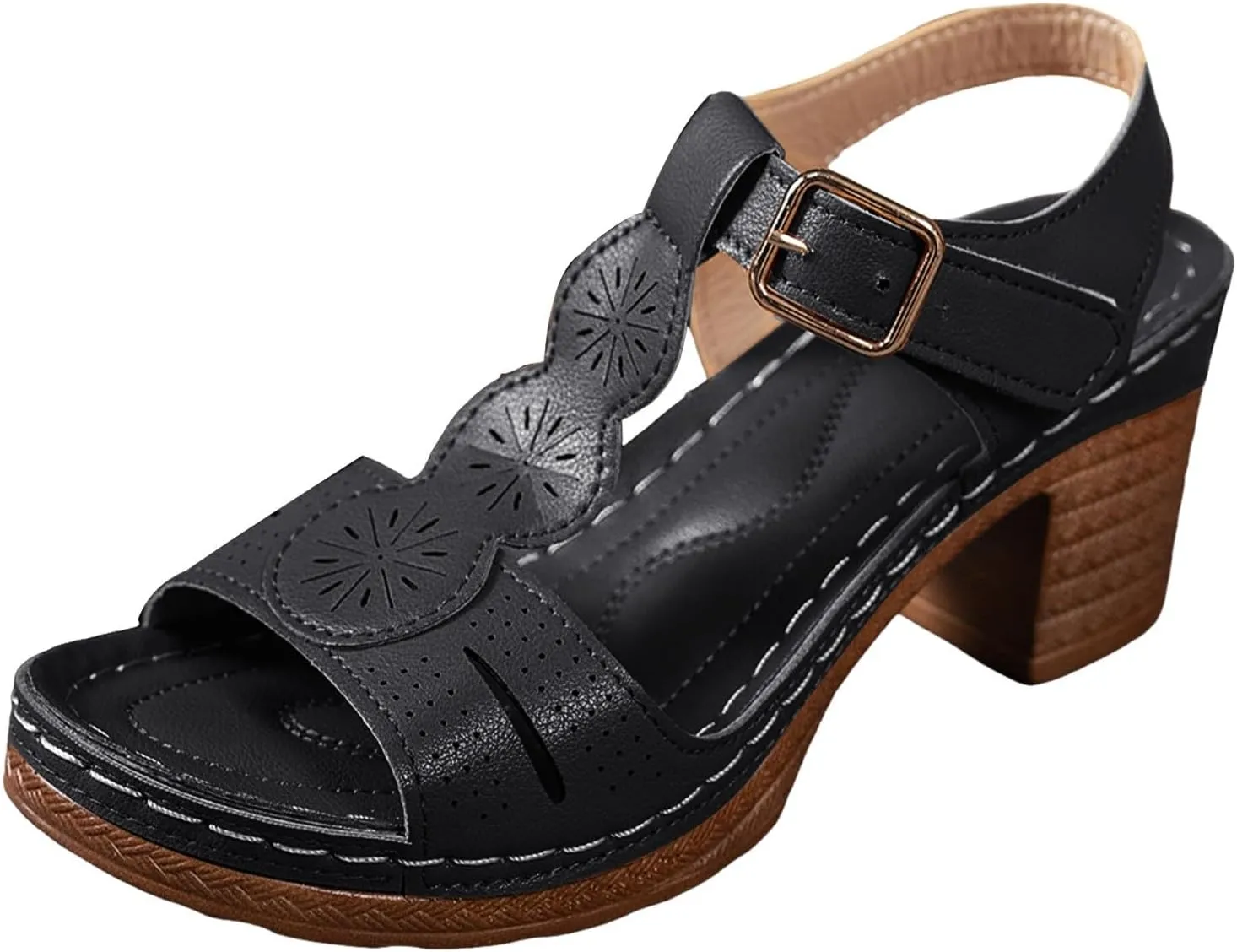 Orthopedic Wedge Sandals for Women Summer Dressy 2025 Chunky Heel Sandal Trendy Open Toe Shoes Adjustable Ankle Strap Arch Support Wedges Shoes