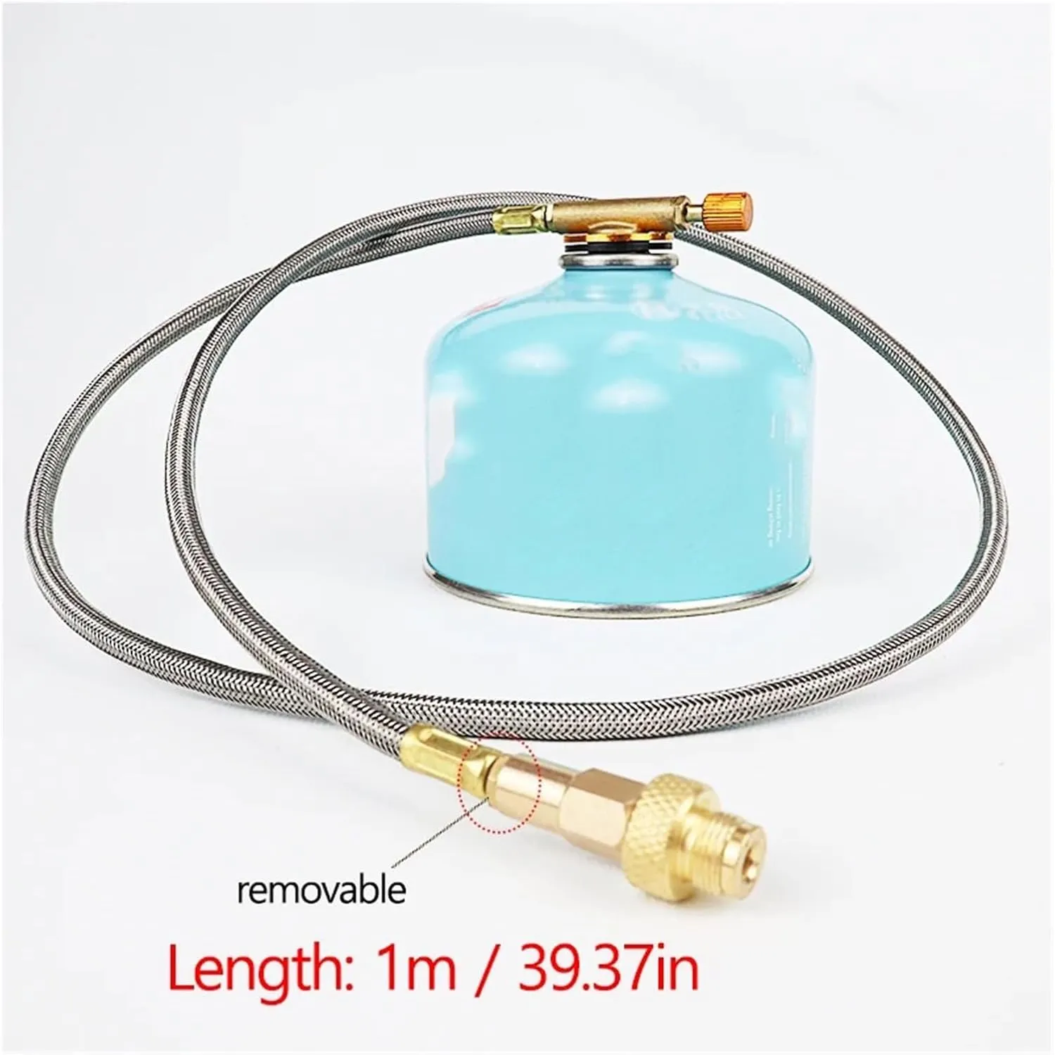 Outdoor Camping Stove Butane Gas Adapter Split Stove Converter Connection Hose Outdoor Cooking Camping Equipment Accessories (Color : Adapter and Tube-B)