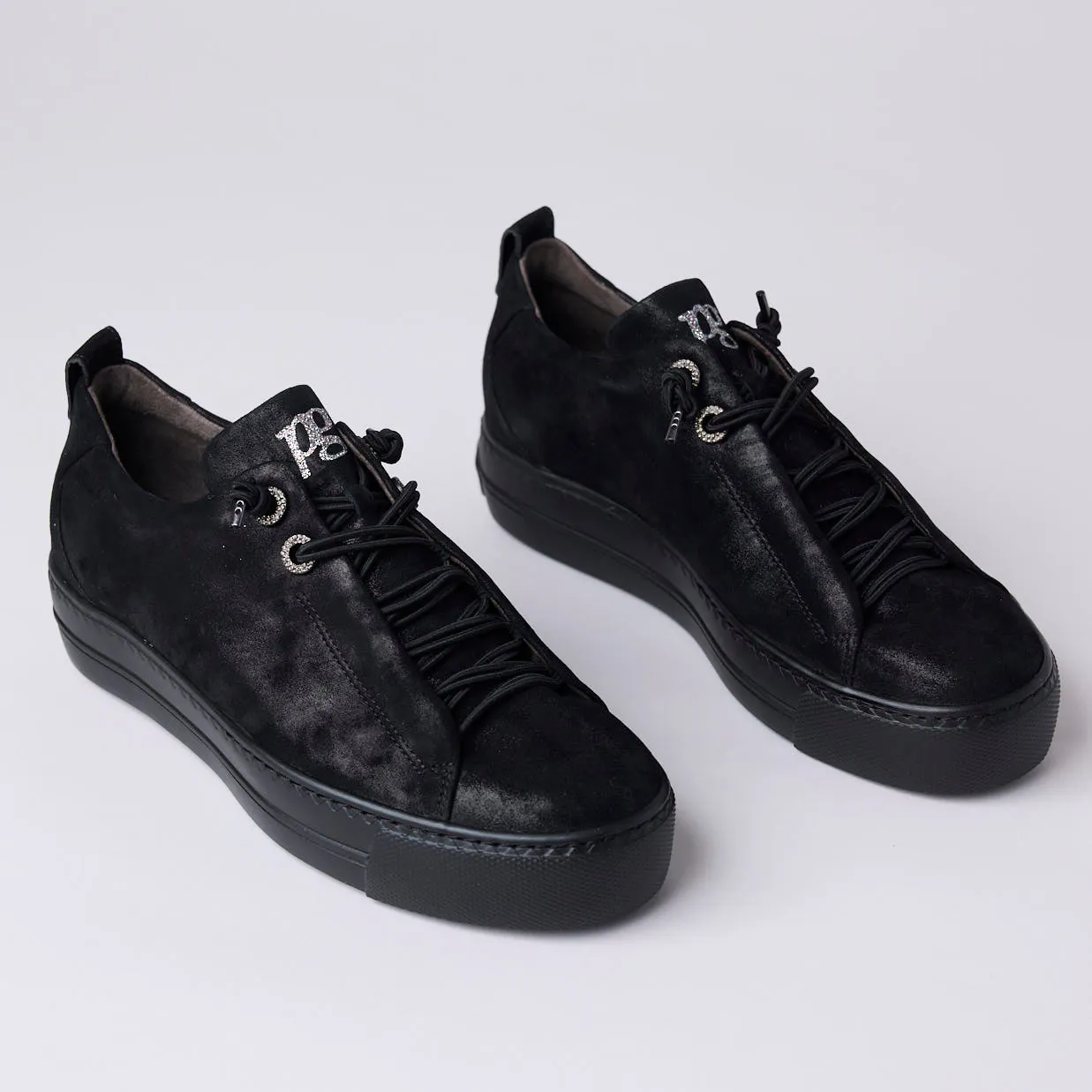 Paul Green Black Suede Leather Trainers