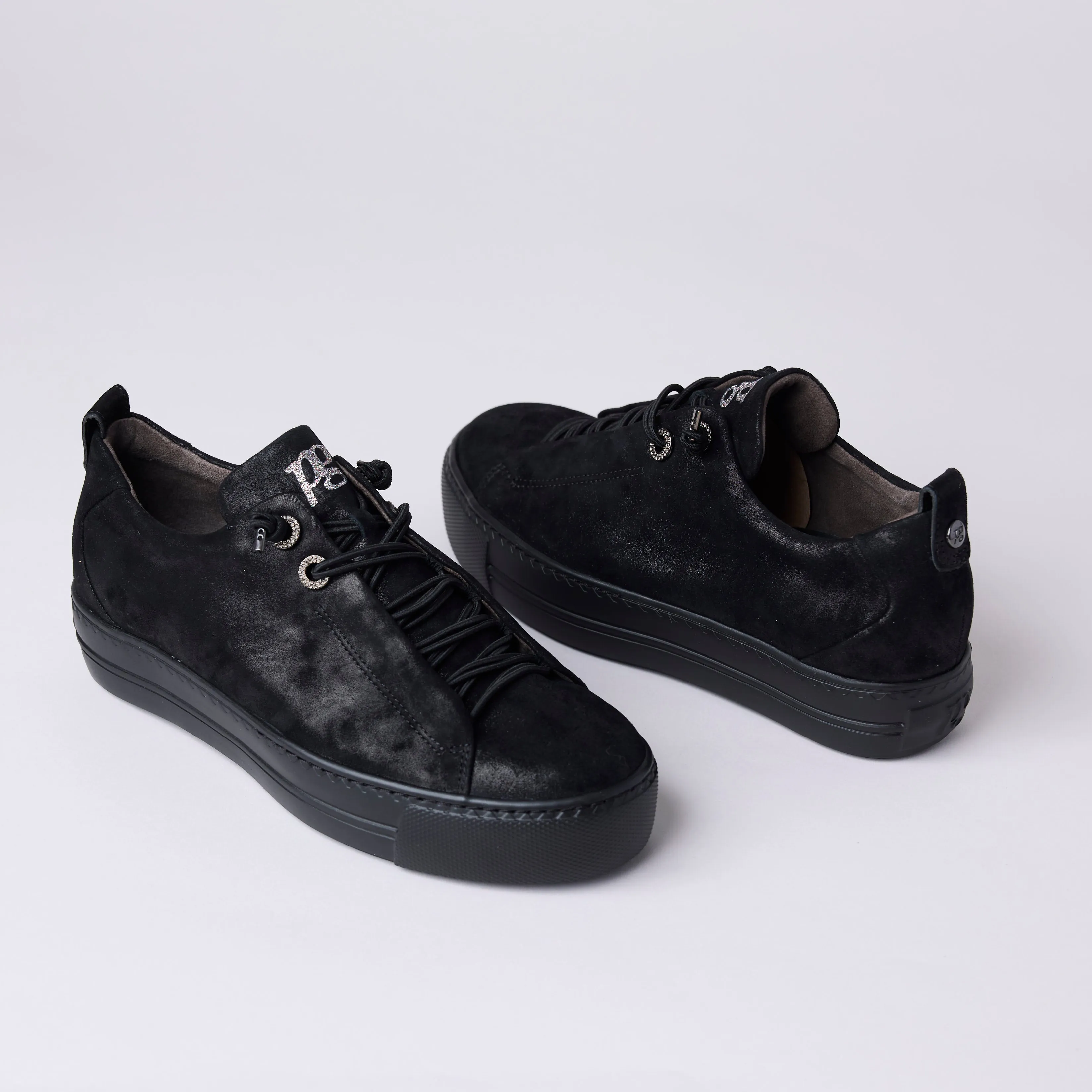 Paul Green Black Suede Leather Trainers