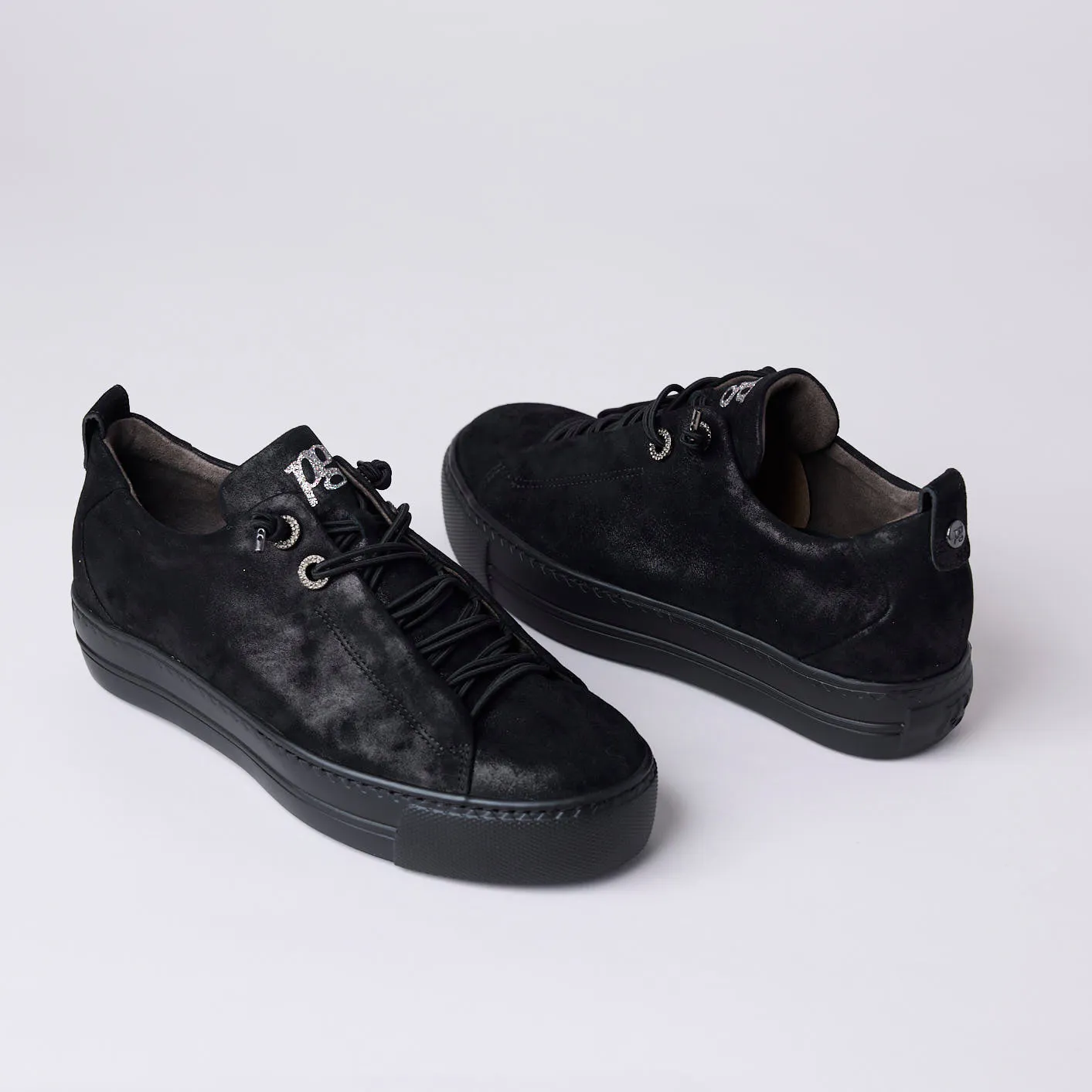 Paul Green Black Suede Leather Trainers