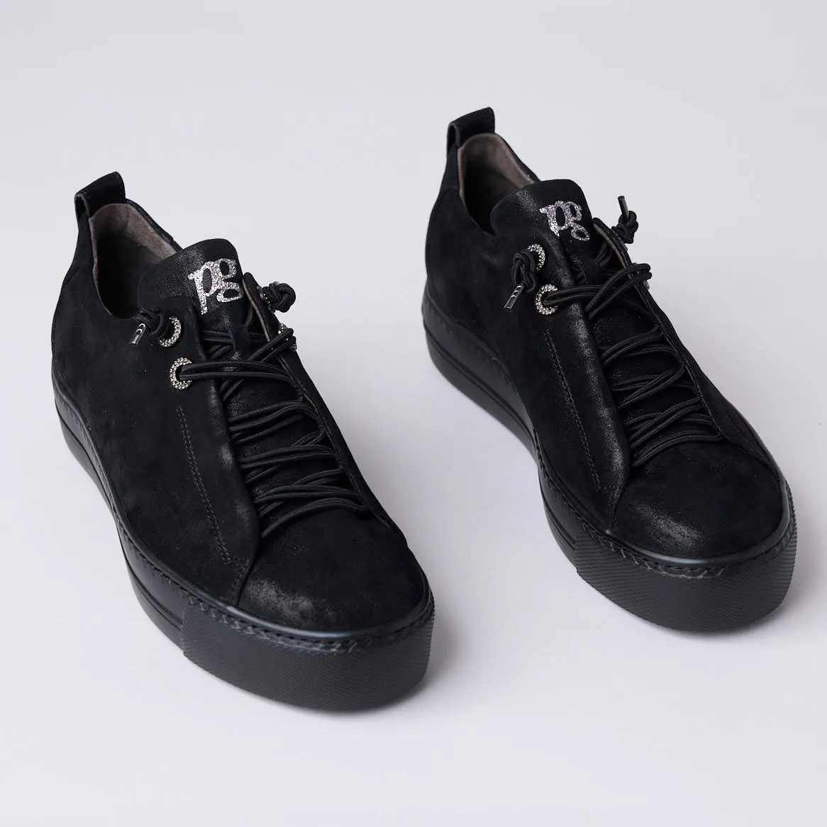 Paul Green Black Suede Leather Trainers