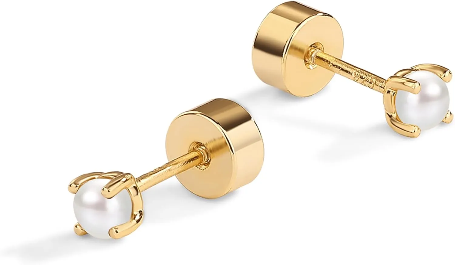 PAVOI 14K Gold Plated Sterling Silver Posts Mini Stud Flat Back Earrings for Women | Helix Cartilage Piercing Jewelry | Dainty Pearl Star Cluster Cubic Zirconia Lotus Climber Screw Backs