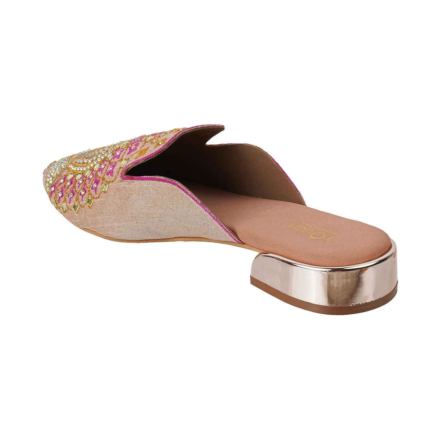 Peacock Embroidery Mule Jutti
