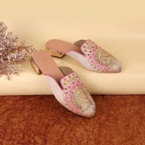 Peacock Embroidery Mule Jutti