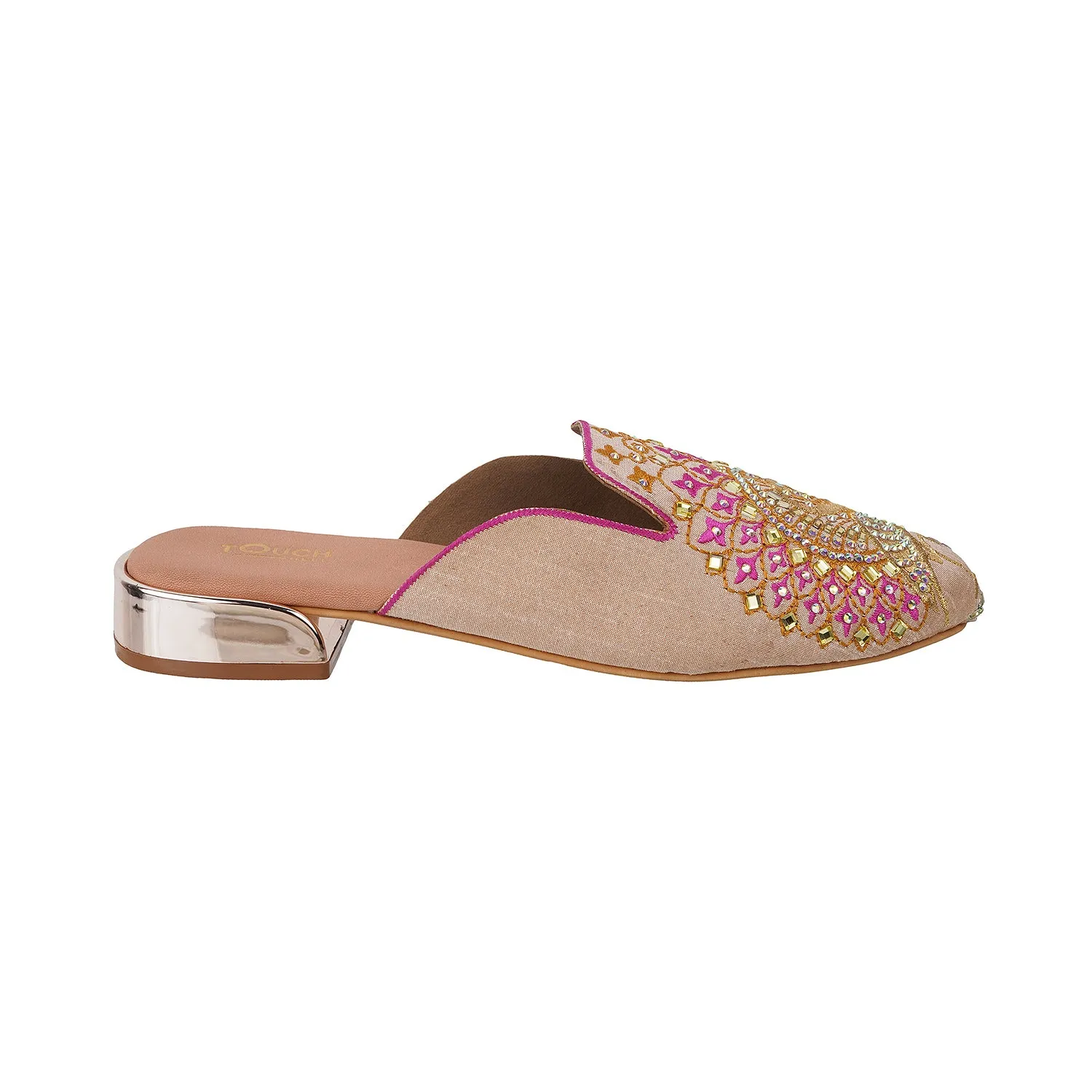 Peacock Embroidery Mule Jutti