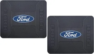 Plasticolor 001219ZX2 Blue Oval Rear Floor Mats compatable with Ford for Car Truck of SUV Set of 2
