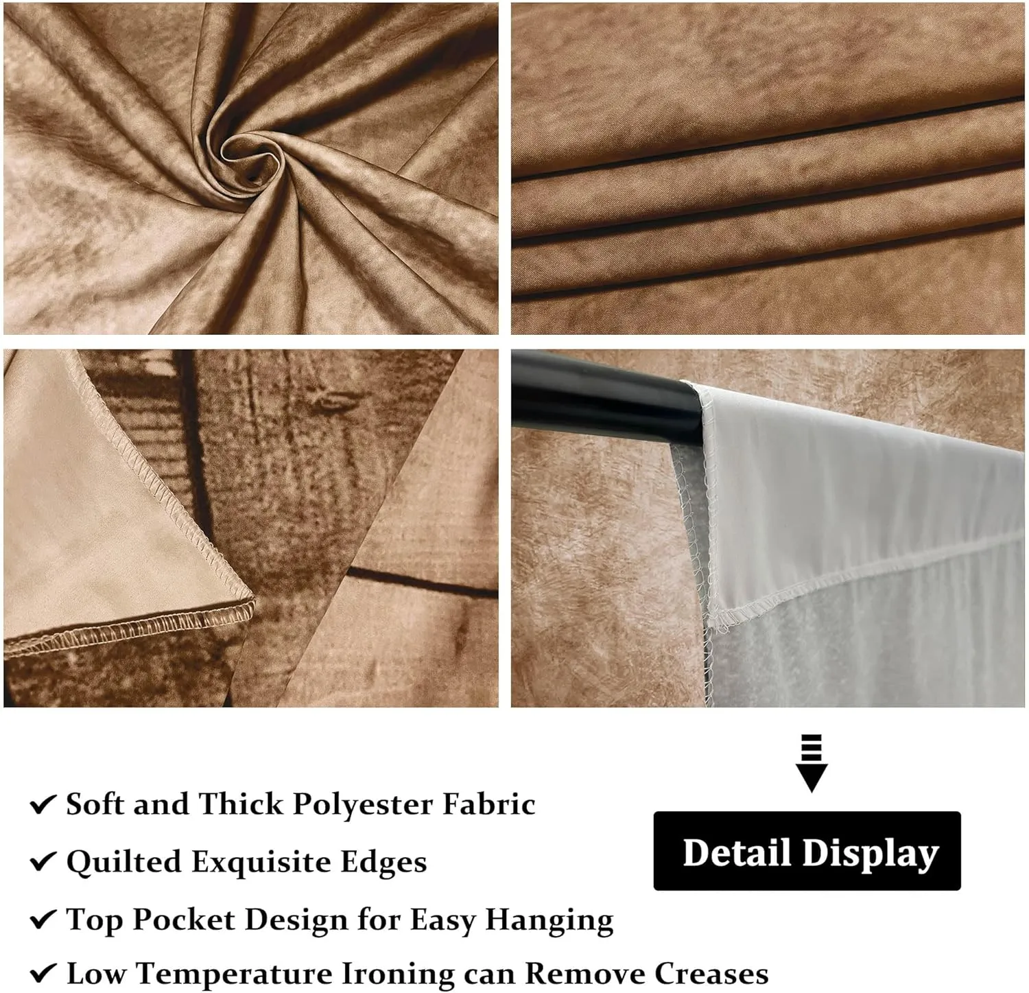 Professional Abstract Portrait Photography Backdrop,Wall with Wood Floor Backdrop for Kids Photography Baby Newborn Cake Smash Photo Shoots Hypoallergenic Fabric Photography Props(Brown-6x9ft)