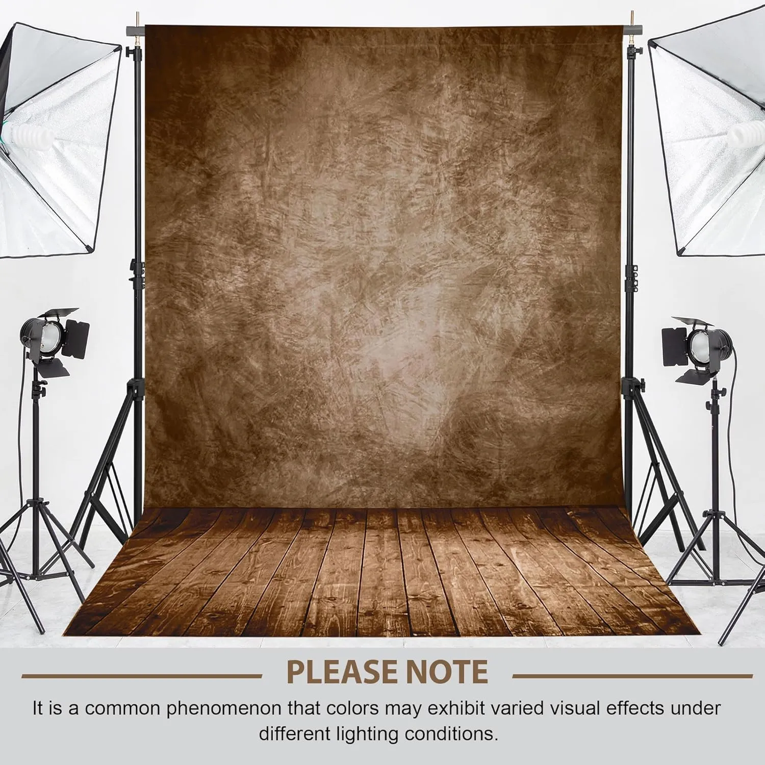 Professional Abstract Portrait Photography Backdrop,Wall with Wood Floor Backdrop for Kids Photography Baby Newborn Cake Smash Photo Shoots Hypoallergenic Fabric Photography Props(Brown-6x9ft)