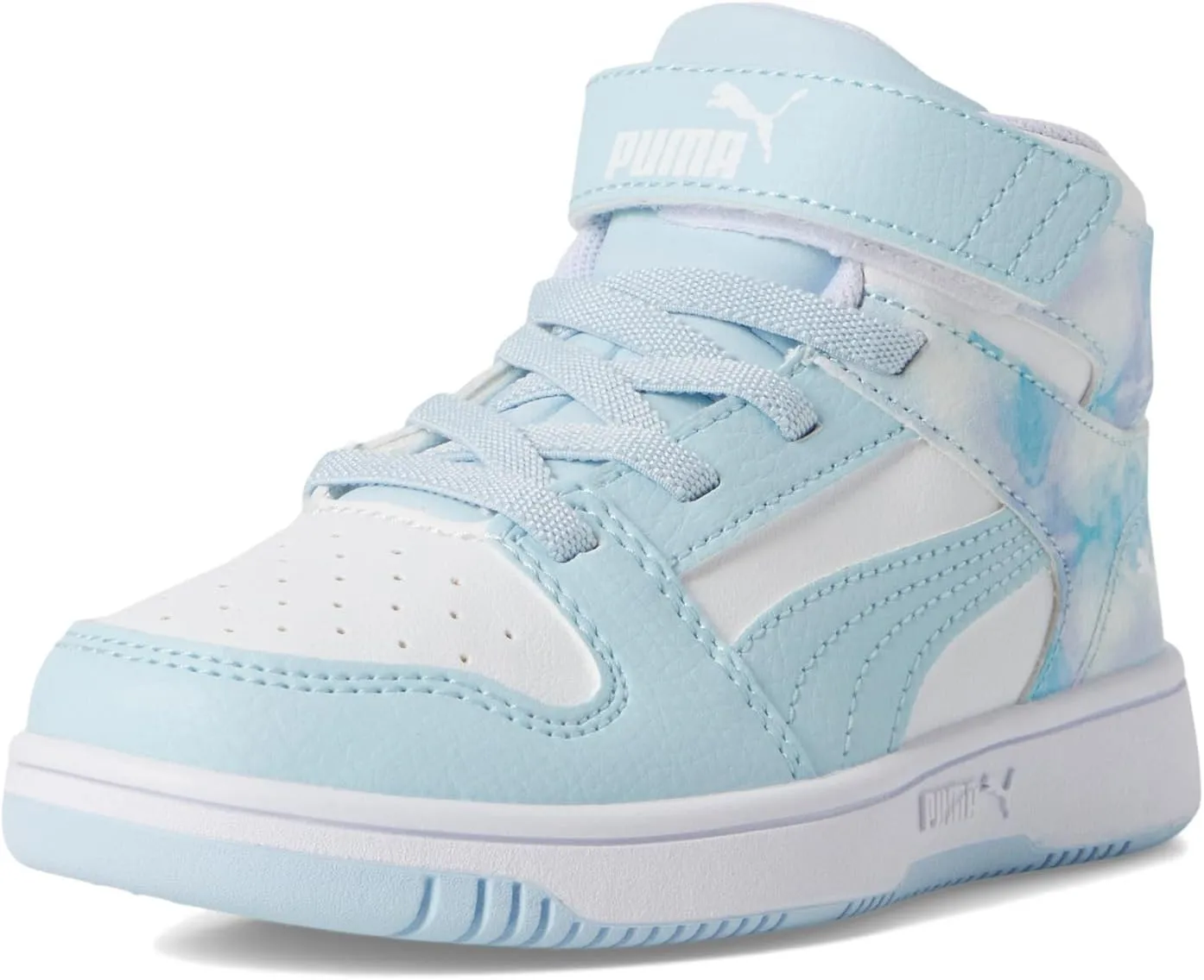PUMA Unisex-Child Rebound Layup Mid Hook and Loop (Little Kid) Sneaker