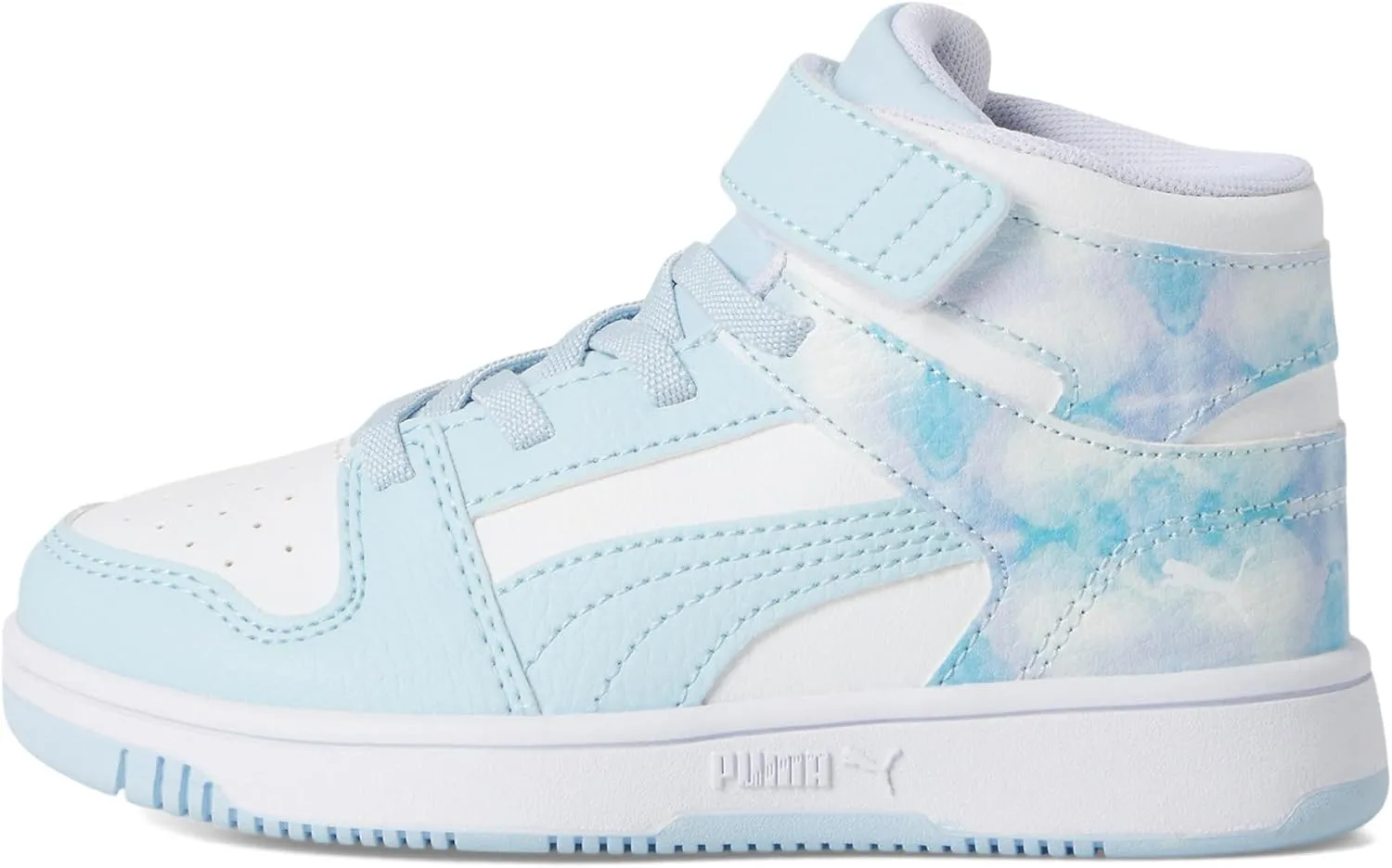 PUMA Unisex-Child Rebound Layup Mid Hook and Loop (Little Kid) Sneaker