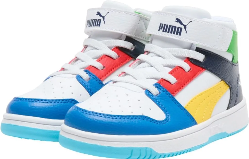 PUMA Unisex-Child Rebound Layup Mid Hook and Loop Shoes Sneaker