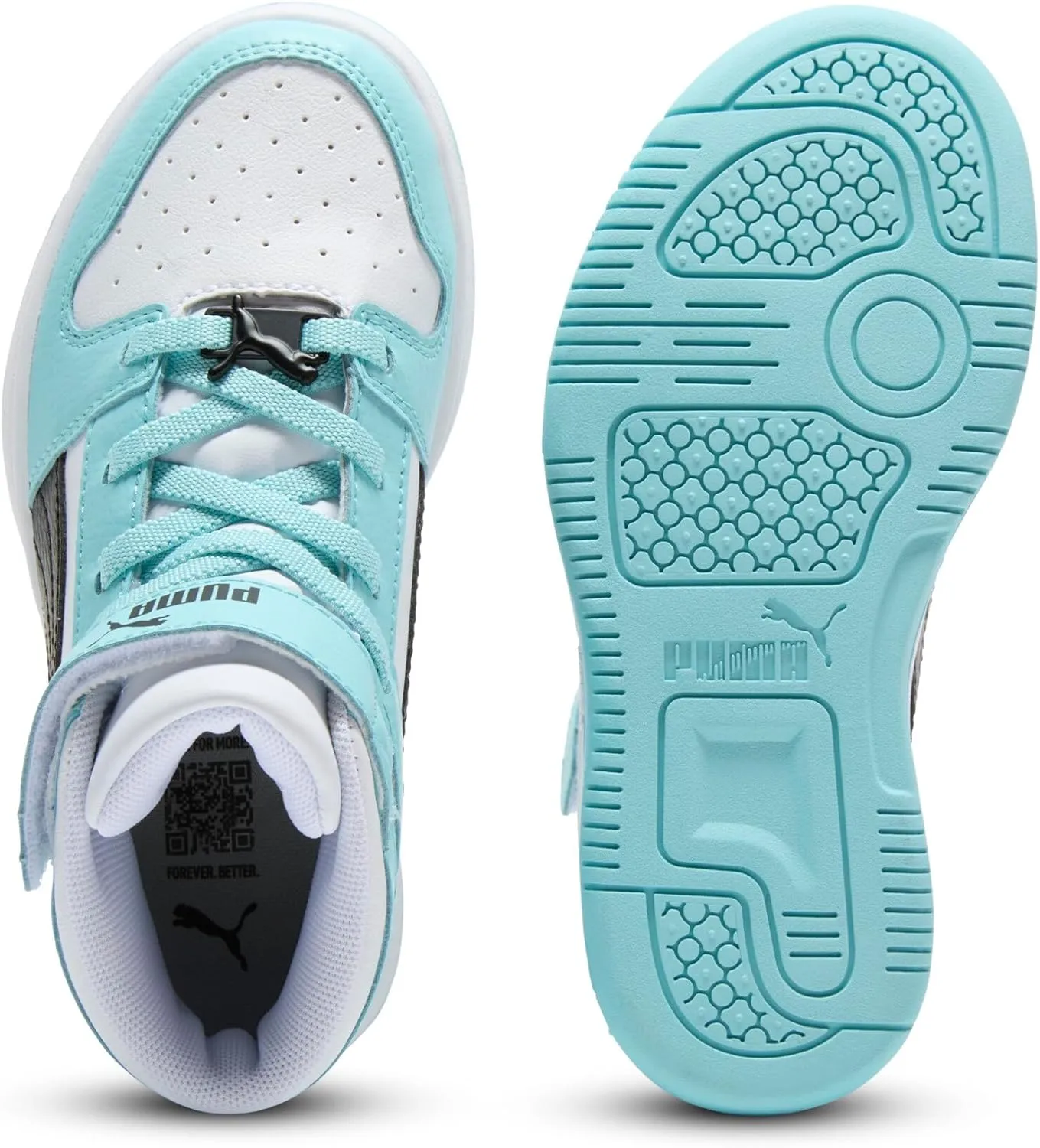 PUMA Unisex-Child Rebound Layup Mid Hook and Loop Sneaker