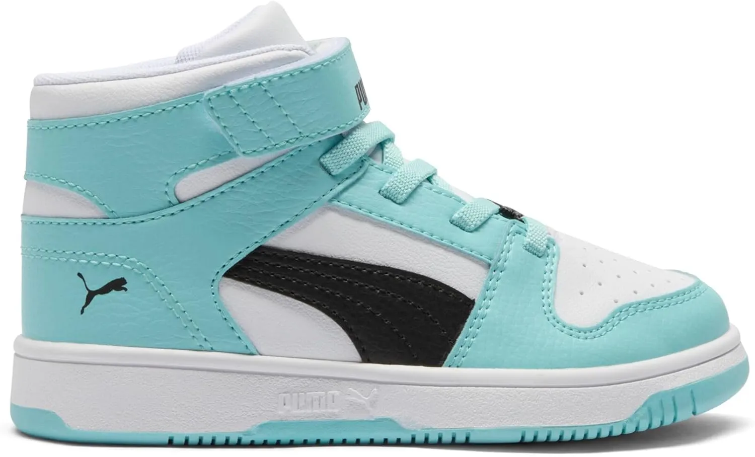 PUMA Unisex-Child Rebound Layup Mid Hook and Loop Sneaker