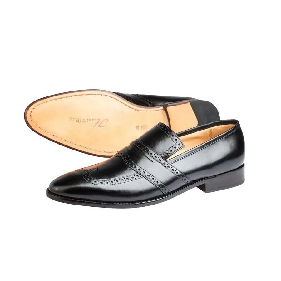 Punched Wingtip Penny Loafer