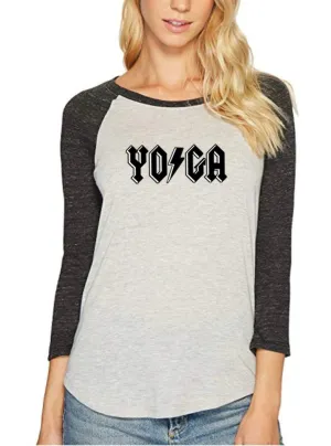 "Whole Lotta Yogi" Rock and Roll Yoga Trainer Raglan T-Shirt