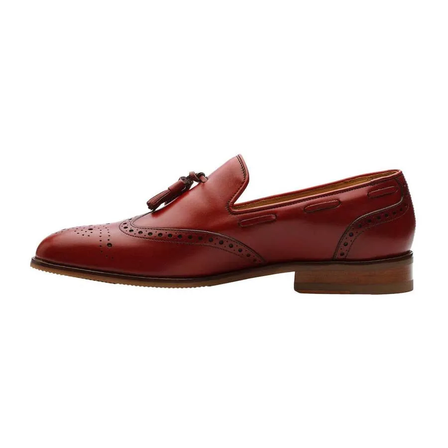 Red Wingtip Tassel Loafer