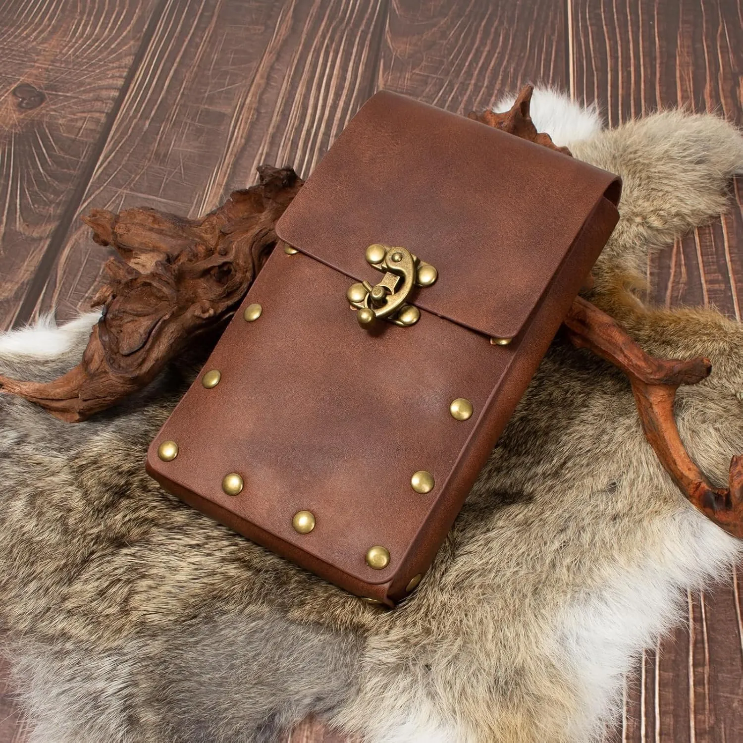 Ren Faire Costume Accessories Medieval Belt Pouch Coin Purse Skirt Hike Sets Festival Halloween Casual Fanny Pack Waist Bag (1Classic-Brown)