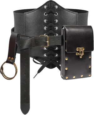 Renaissance Costume Sets Belt Pouch Purse Corset Waistband Strap Holder Steampunk Medieval Halloween Festival Accessory