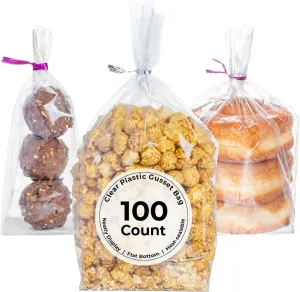 Restaurantware Flat Bottom Heat Seal Sandwich Bags Heat Sealable Food Bags - Gusset Bag with Paper Insert - Clear - 5 x 3 x 12 Inch - 100ct Box - Bag Tek