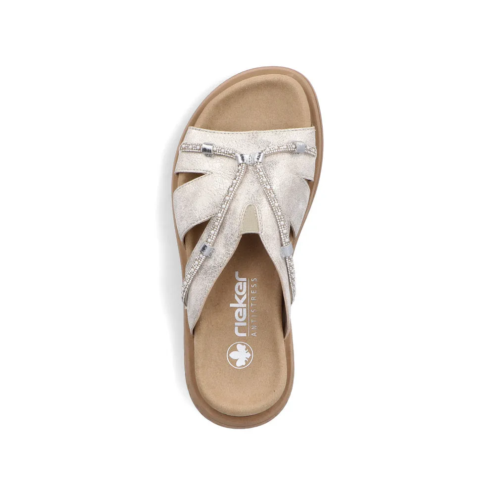 RIEKER - V1588-60 FLAT MULE - LIGHT GOLD