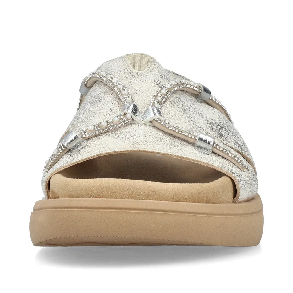 RIEKER - V1588-60 FLAT MULE - LIGHT GOLD