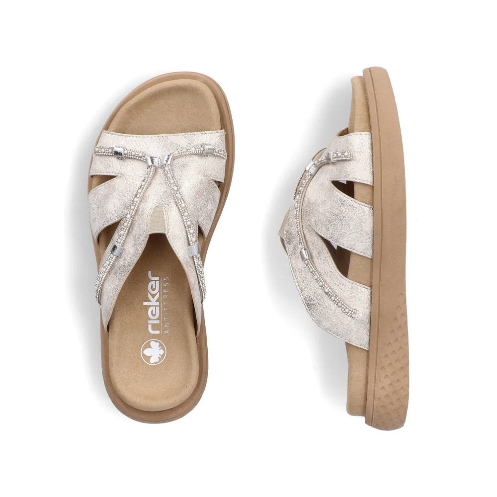 RIEKER - V1588-60 FLAT MULE - LIGHT GOLD