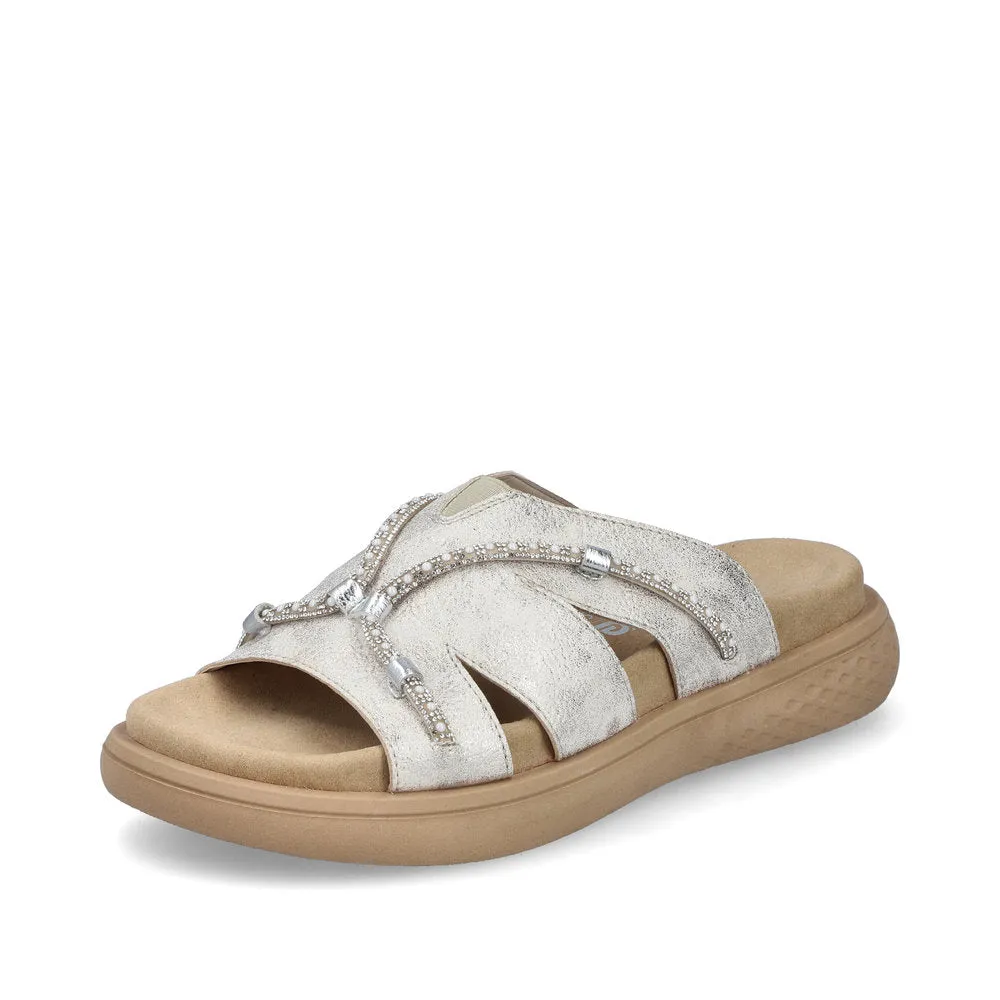 RIEKER - V1588-60 FLAT MULE - LIGHT GOLD