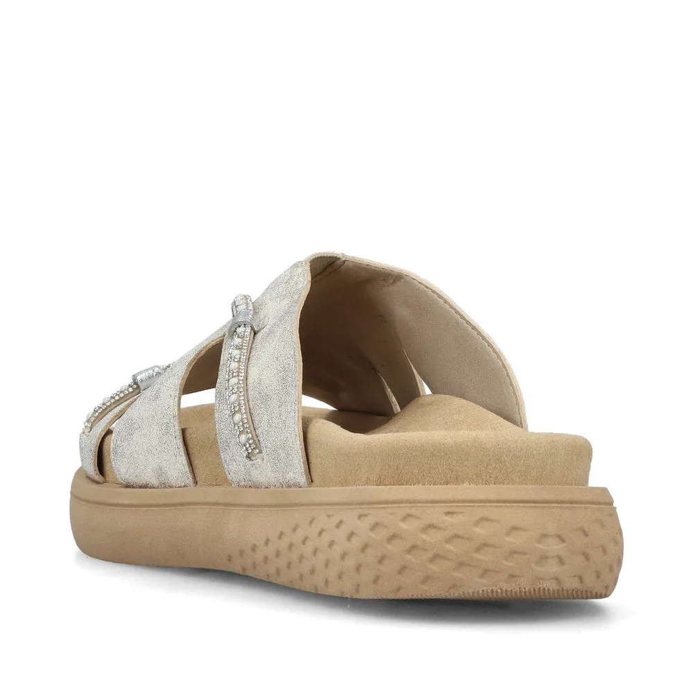 RIEKER - V1588-60 FLAT MULE - LIGHT GOLD