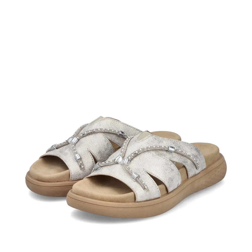 RIEKER - V1588-60 FLAT MULE - LIGHT GOLD